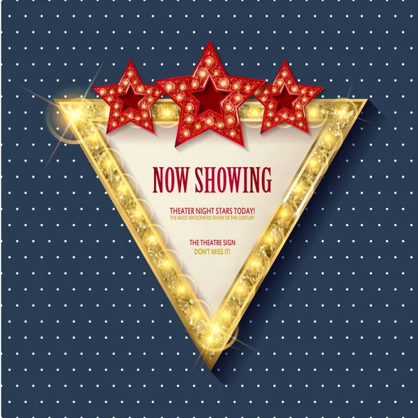 Retro üçgen ışık afiş parlayan