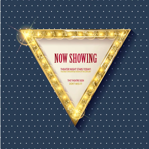Retro üçgen ışık afiş parlayan