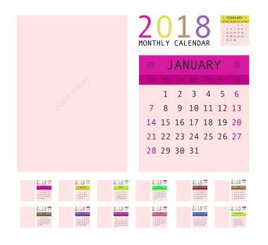 2018 takvim planlayıcısı tasarım.