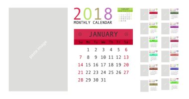 2018 takvim planlayıcısı tasarım