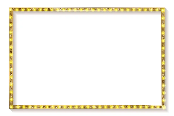 Gold frame cinema on a white background. — Stock Vector