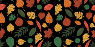 yaprak, sonbahar yaprak arka plan ile Seamless Modeli