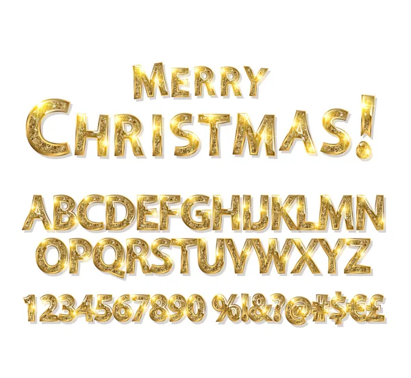 Altın harf ve rakam ile mutlu Noeller