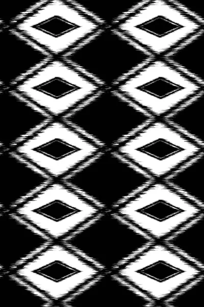 Patrón sin costuras Tribal Art Ikat Ogee — Vector de stock