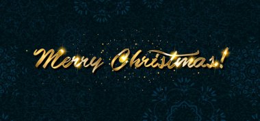 Altın neşeli Noel kartı.