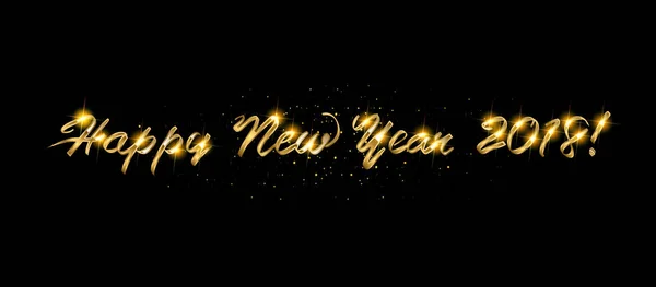 Oro Feliz Año Nuevo saludo texto — Vector de stock