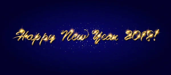 Oro Feliz Año Nuevo saludo texto — Vector de stock