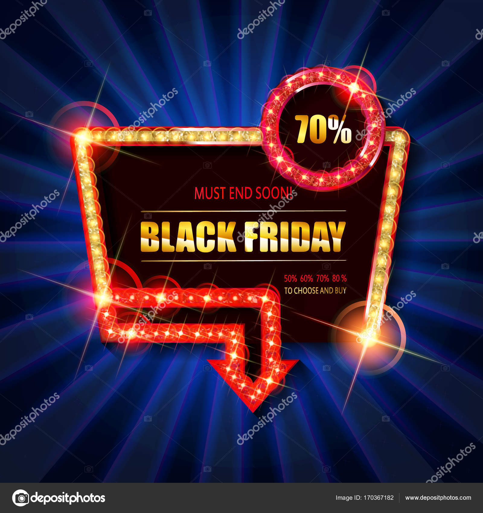Black Friday Retro Light Frame Stock Vector Nastyaaroma2018 Black Friday Retro Light Frame Vector Ilration By Nastyaaroma2018