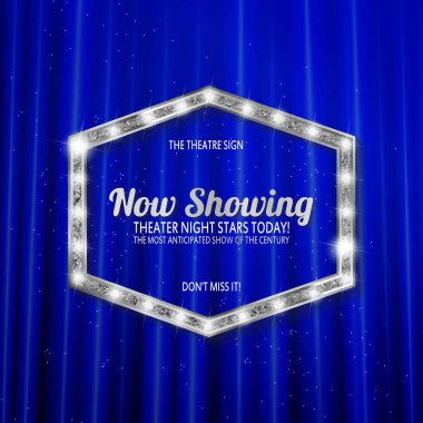 Parlayan ışıklar ile gümüş Retro afiş.