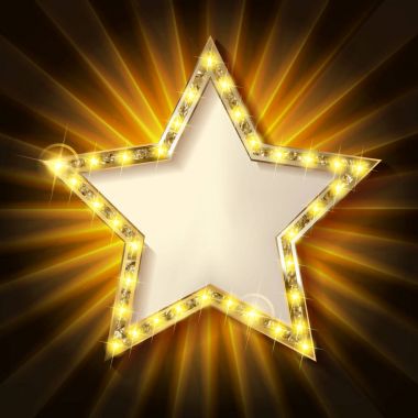 Yıldız retro ışık afiş.