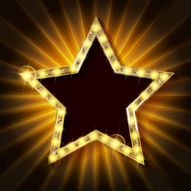 Yıldız retro ışık afiş.