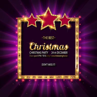 Vektör Noel partisi davetiyesi.