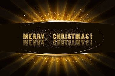 Altın Noel ve yılbaşı banner