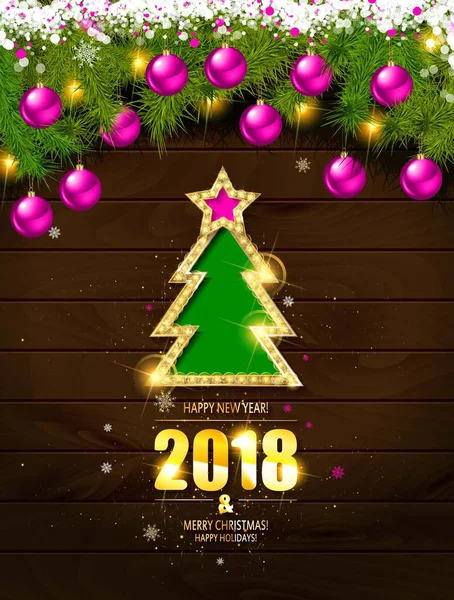 Retro Merry Christmas Poster sjabloon — Stockvector