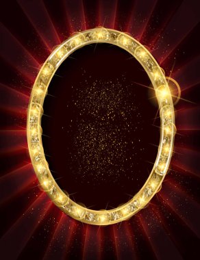 Retro ışık afiş parlayan.