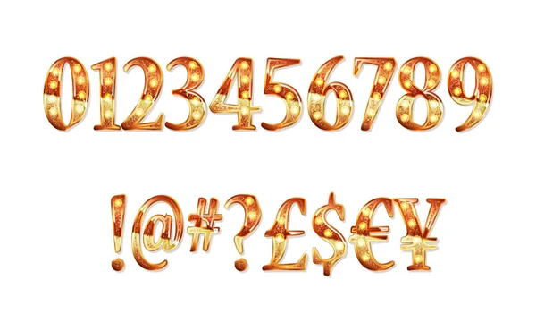 Gold glitzerndes Metallalphabet. — Stockvektor