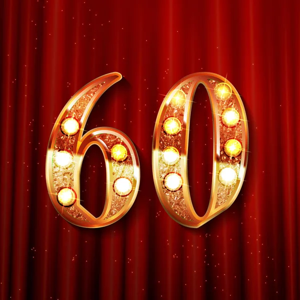 60 yıl altın yıldönümü — Stok Vektör