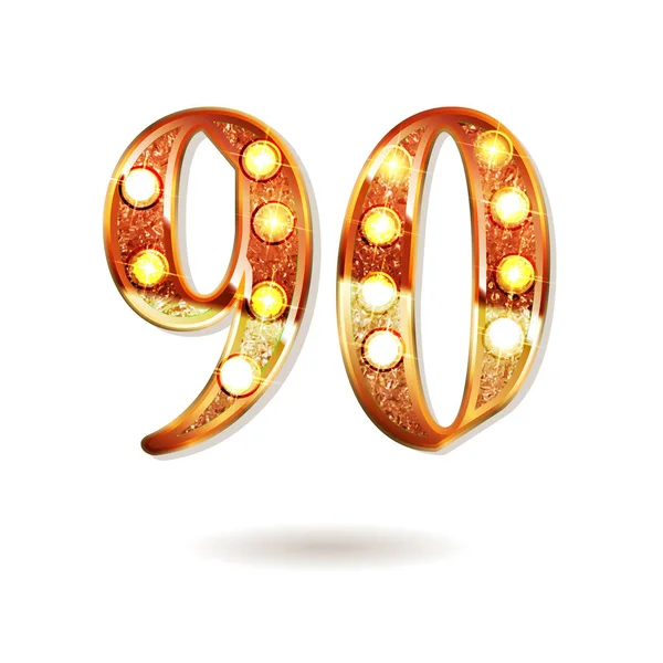 90 years gold anniversary — Stock Vector