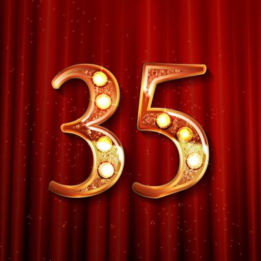 35 yıl altın yıldönümü kutlama logosu