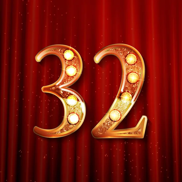 32 years anniversary celebration logotype — Stock Vector