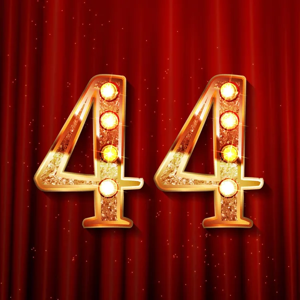 44 logo anniversaire élégance or . — Image vectorielle