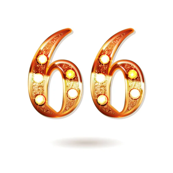 66 anos de design celebração aniversário — Vetor de Stock