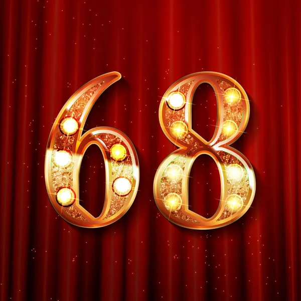 68 anos de design celebração aniversário — Vetor de Stock