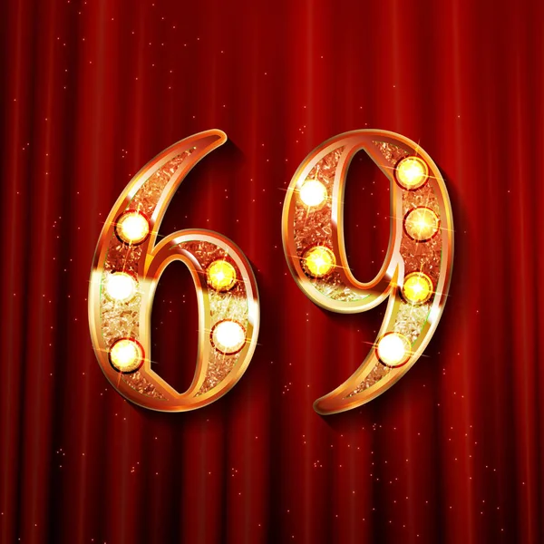 69 Jahre Jubiläumsfeier — Stockvektor
