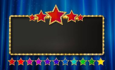 Marquee banner with stars clipart