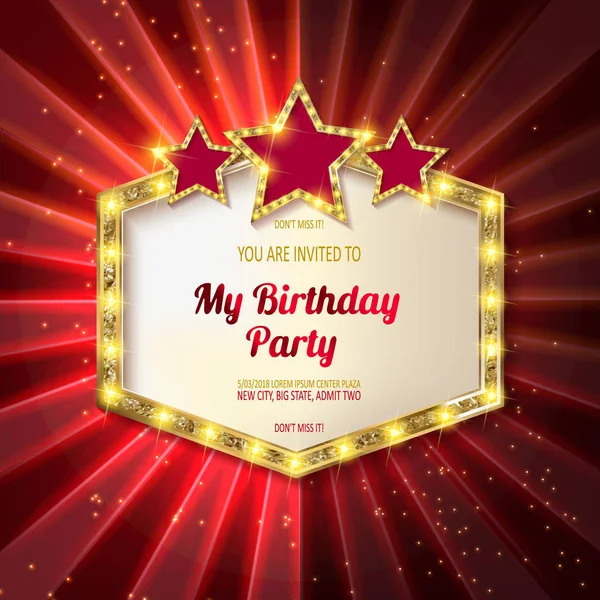 Estás invitado a una fiesta de cumpleaños. — Vector de stock