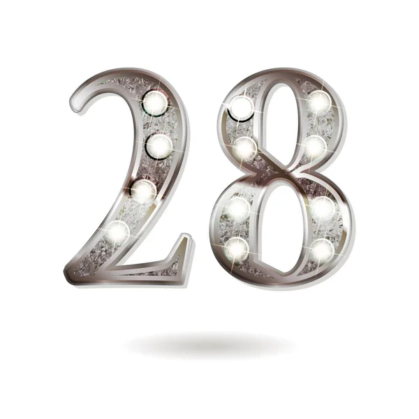 28 years anniversary celebration design — Stock Vector