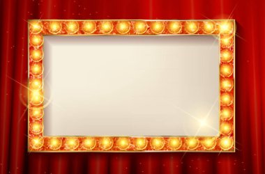 Sinema altın dikdörtgen çerçeve
