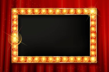 Sinema altın dikdörtgen çerçeve