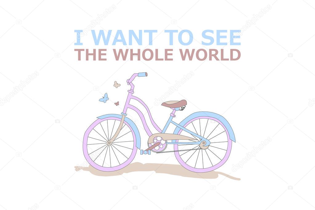 Motivational travel poster with bike.