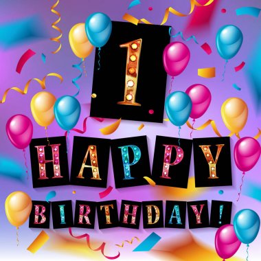 1. yıl yıldönümü kutlama tasarım