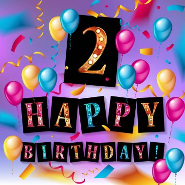 2 doğum günü kutlama tebrik kartı tasarımı