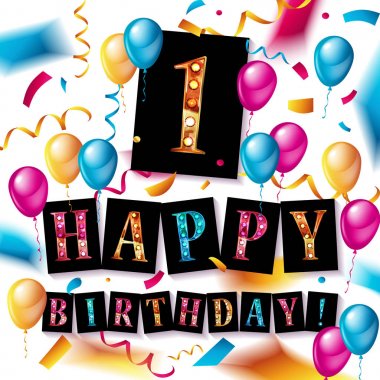 1. yıl yıldönümü kutlama tasarım