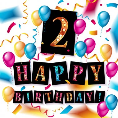 2 doğum günü kutlama tebrik kartı