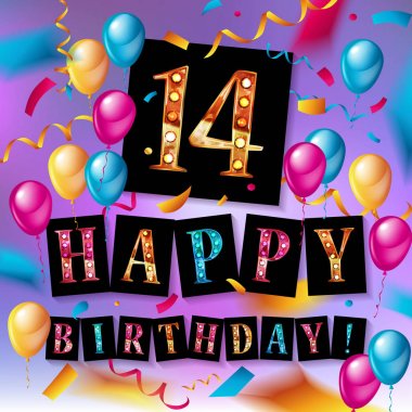 14 yıl yıldönümü vektör çizim