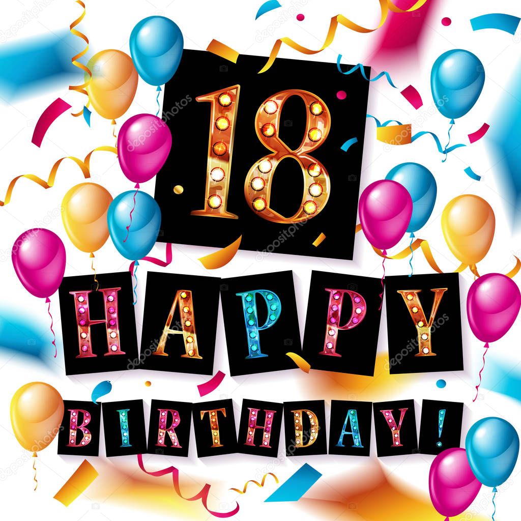 Buon compleanno 18 anni anniversario - Vettoriale Stock di ©nastyaaroma2011  188135852