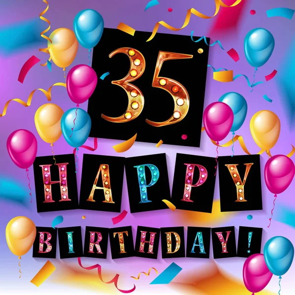 Cor celebração de aniversário de 35 th —  Vetores de Stock