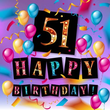 51 yıl yıldönümü vektör çizim