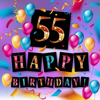 55 yıl yıldönümü kutlama tasarım