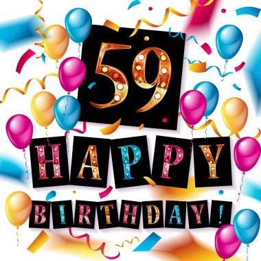 59 yaş yıldönümü vektör çizim