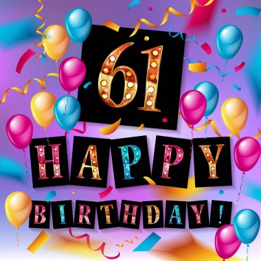 61 yıl yıldönümü vektör çizim