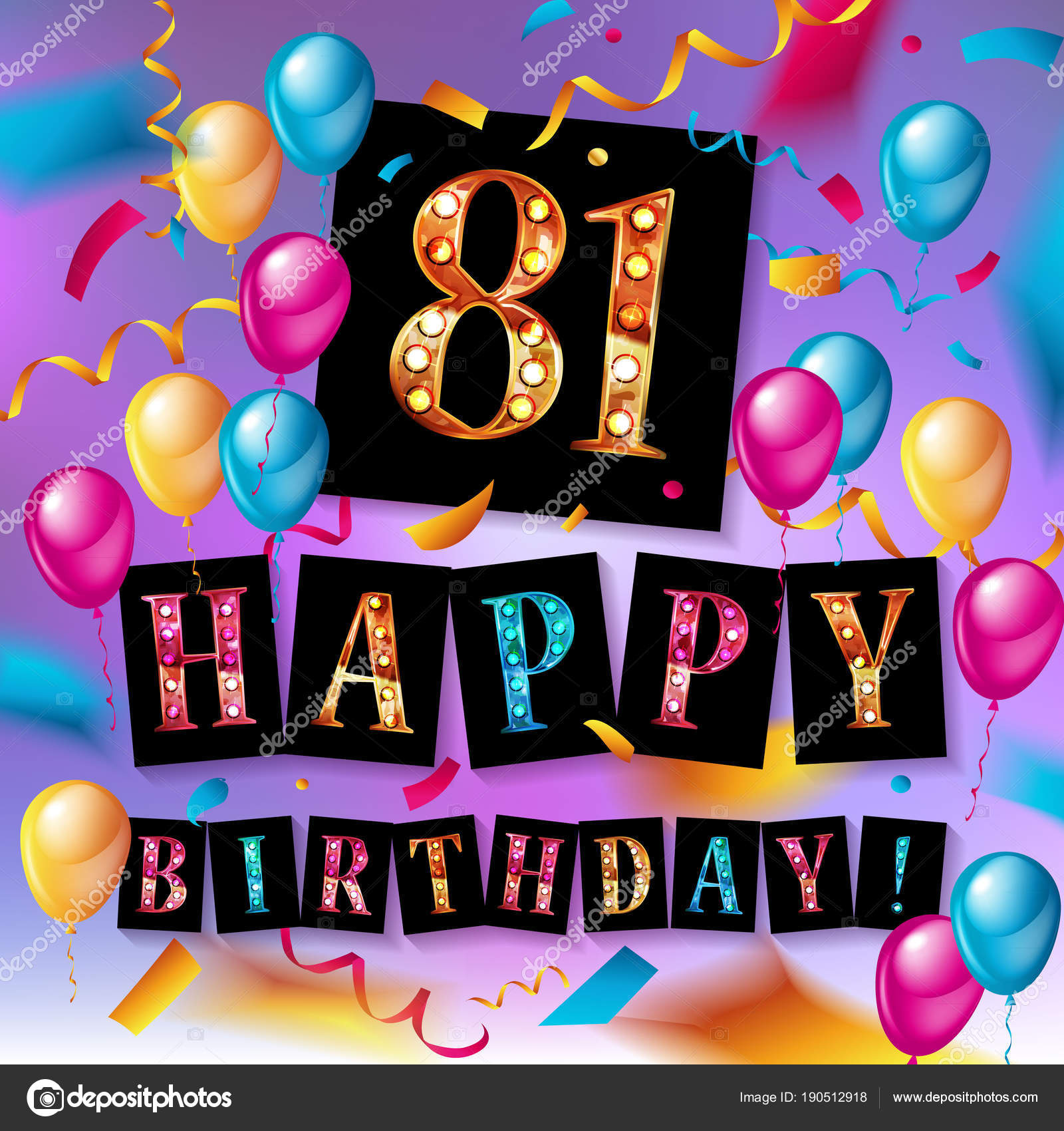 Download 81 year Happy Birthday Card — Stock Vector ...