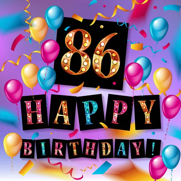 Feliz cumpleaños 86 años aniversario — Vector de stock