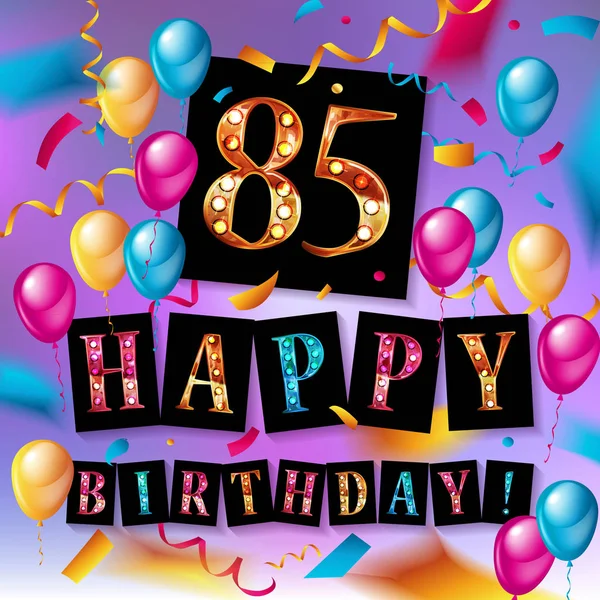 85 años aniversario, feliz cumpleaños — Vector de stock
