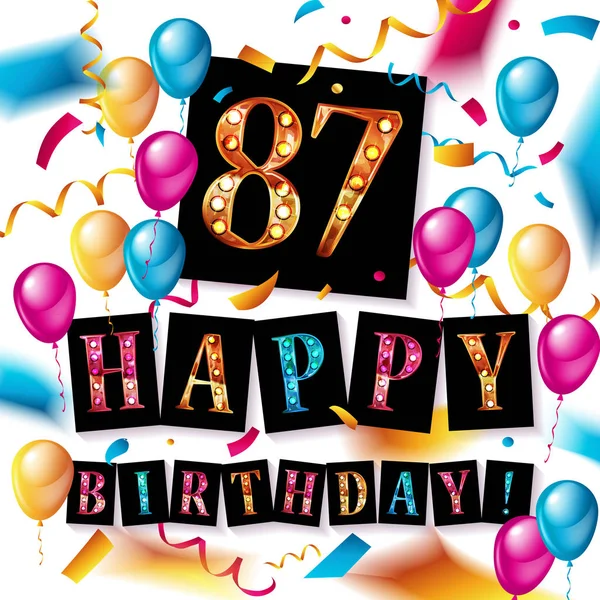 87º Cumpleaños — Vector de stock