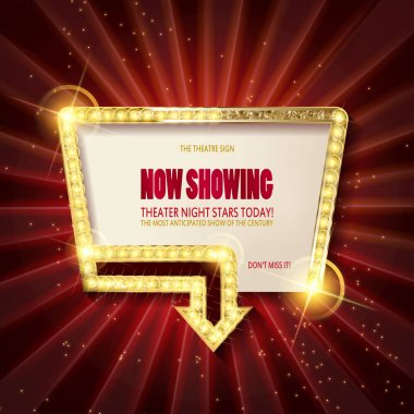 Sahne perdesi parlayan ok afiş.